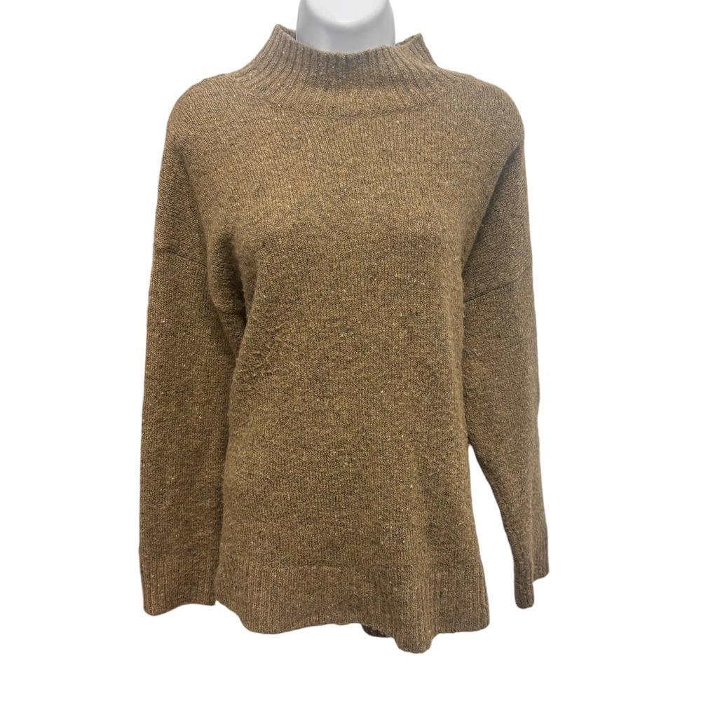 Well Worn Womens Brown Marl Mock Neck Relaxed Knit Sweater Size M RN163824